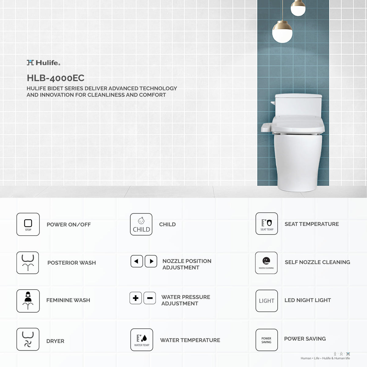 Hulife HLB-4000EC Electric Bidet Seat