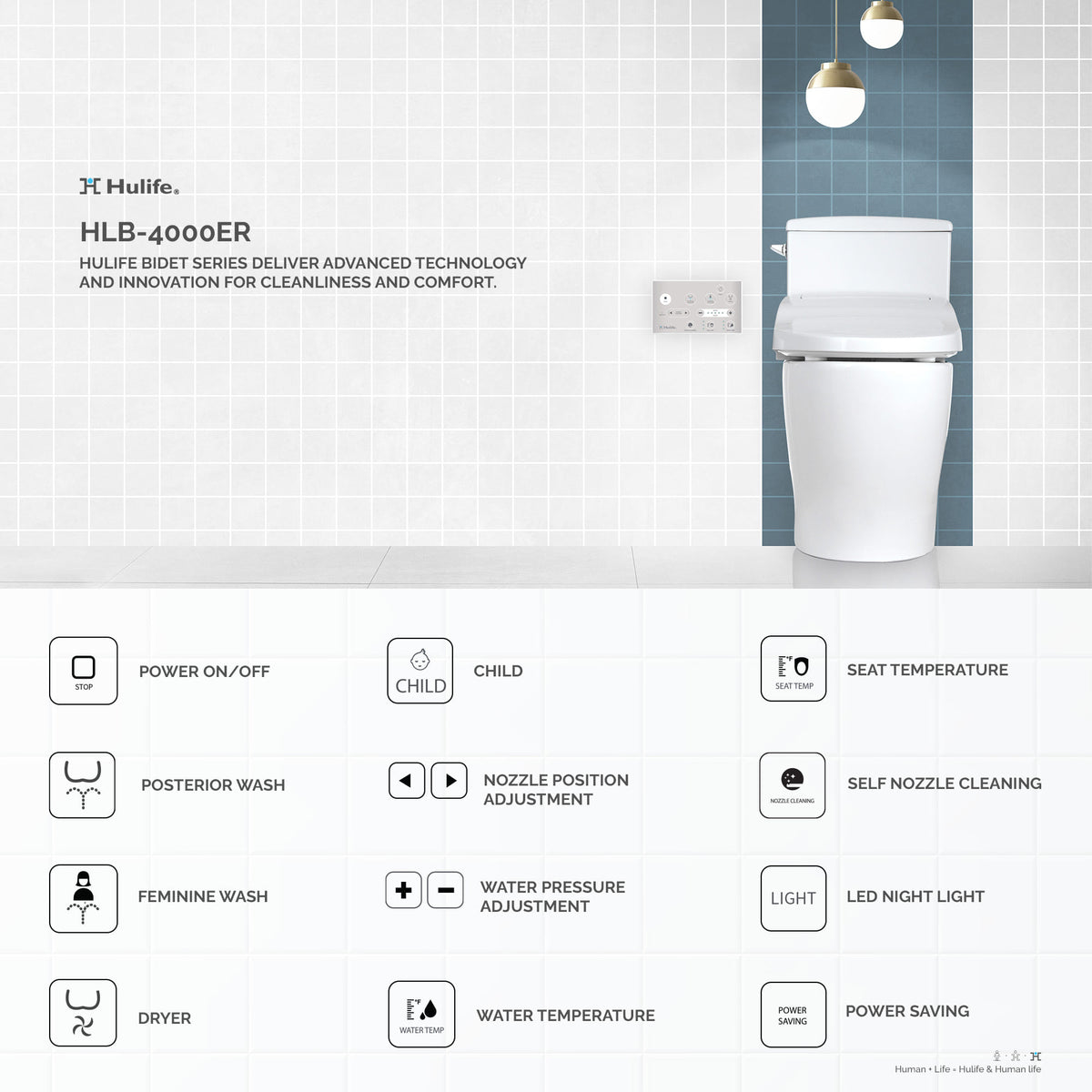 Hulife HLB-4000ER Electric Bidet Seat